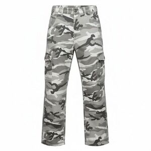 New XS Petite White Gray Camo Denim Cargo Jeans Pants with Pockets